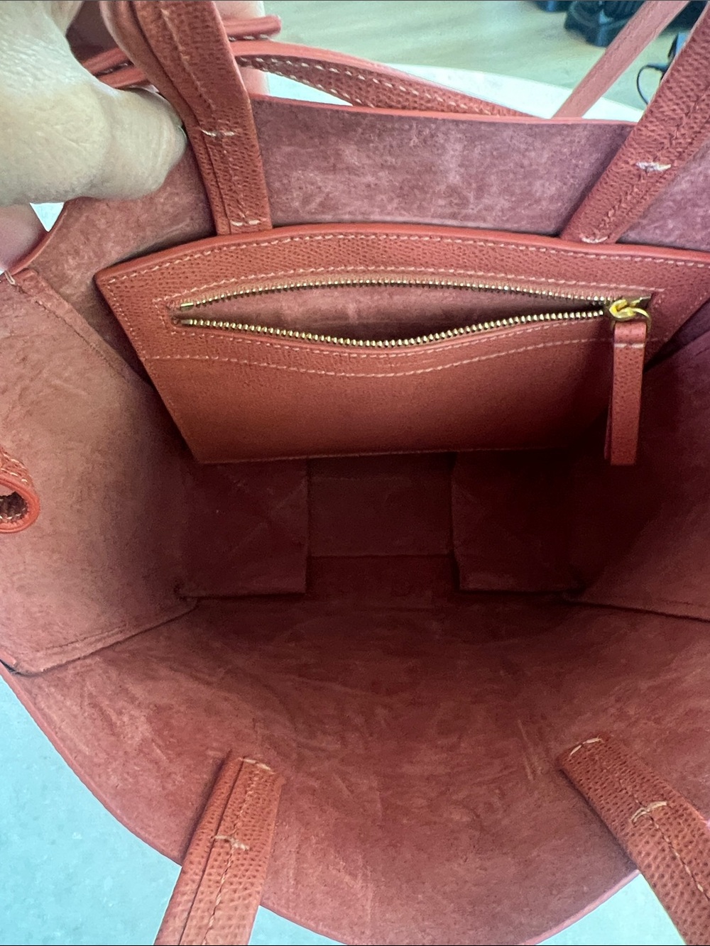 Celine Small Cabas Tote – Lychee Calfskin (Rust/Terracotta) – Excellent - Picture 3 of 7